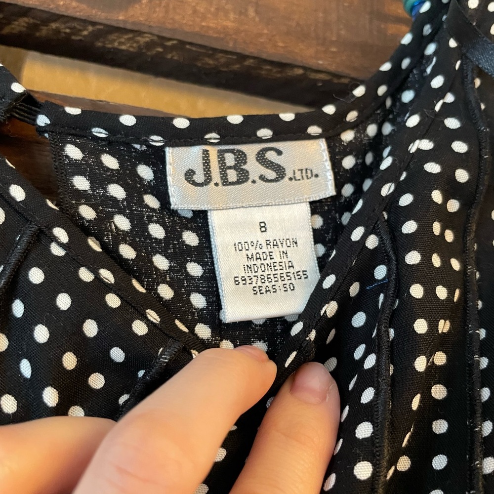 Black & white Polka dot two piece skirt set. - Picture 2 of 4